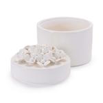 Melrose International Stoneware Box with Floral Lid Accent (Set of 3) - Thumbnail 2 of 3