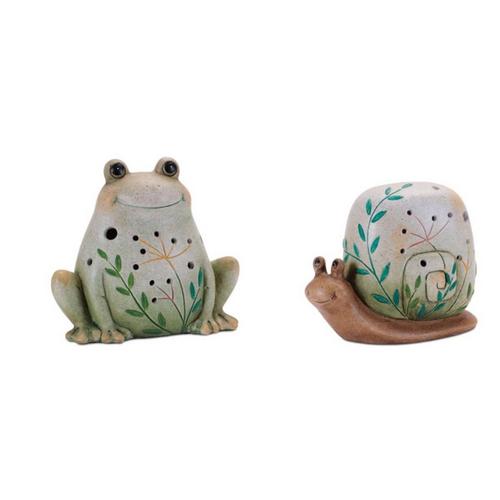 Melrose International Terra Cotta Frog and Snail Dcor (Set of 3) - Primary Image
