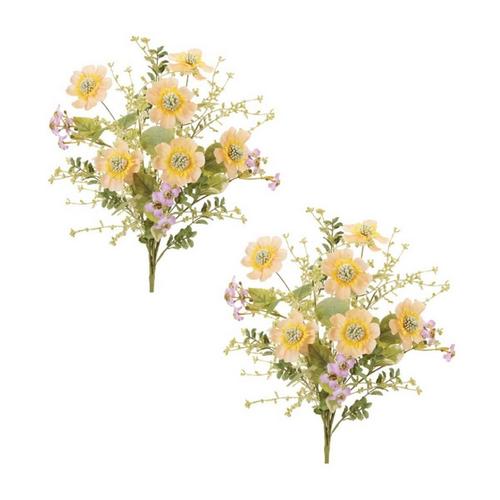 Melrose International Mixed Scabiosa Floral Bush (Set of 2) - Primary Image
