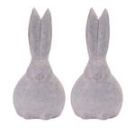 Melrose International Distressed Long Eared Rabbit Figurine (Set of 2) - Thumbnail 1 of 2