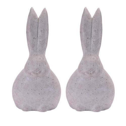Melrose International Distressed Long Eared Rabbit Figurine (Set of 2) - Primary Image