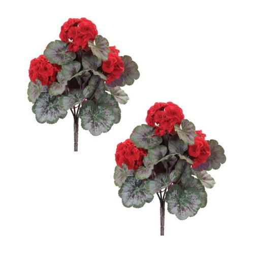 Melrose International 17.5in Geranium Floral Bush (Set of 2) - Primary Image
