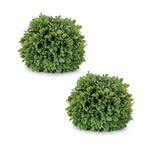 Melrose International 7.5in Boxwood Foliage Orb (Set of 2) - Thumbnail 1 of 2