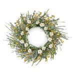 Melrose International Mixed Daisy and Lavender Floral Wreath 22"D - Thumbnail 1 of 2