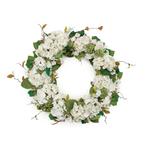 Melrose International Hydrangea and Seedum Floral Wreath 32"D - Thumbnail 1 of 2