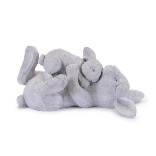 Melrose International Laying Rabbit with Baby Bunny Figurine (Set of 2) - Primary Image