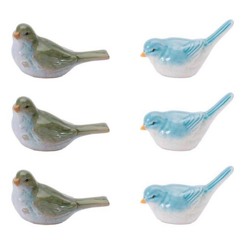 Melrose International Stoneware Bird Figurine (Set of 6) - Primary Image