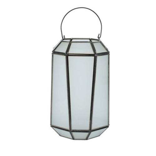 Melrose International Frosted Glass Lantern with Handle 10.75"H - Primary Image