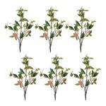 Melrose International Peach Fruit Foliage Branch (Set of 6) - Thumbnail 1 of 3