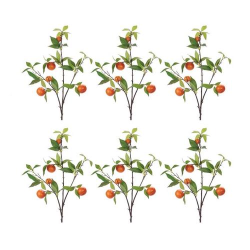Melrose International Orange Fruit Foliage Branch (Set of 6) - Primary Image