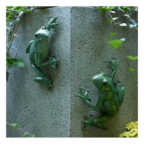 Melrose International Stone Garden Frog Wall Accent (Set of 2) - Primary Image
