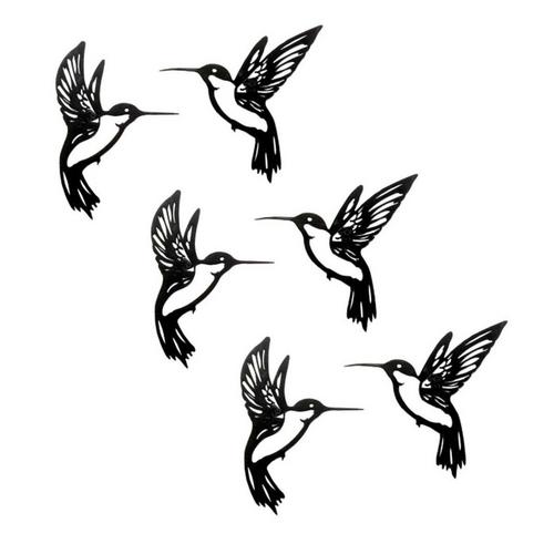 Melrose International Metal Hummingbird Wall Accent (Set of 6) - Primary Image