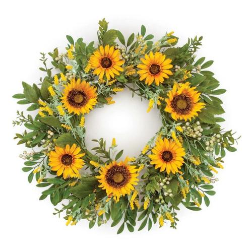 Melrose International Sunflower Floral Wreath 22"D - Primary Image