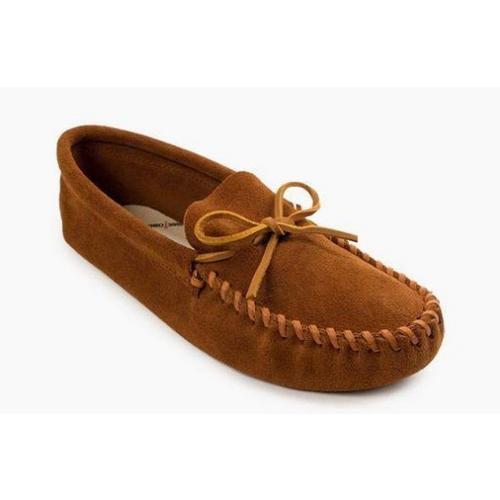 Men's Minnetonka Leather Laced Softsole Slippers - Primary Image