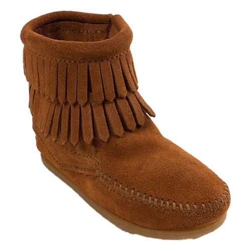 Big Kids' Minnetonka Double Fringe Side Zip Western Boots - Primary Image