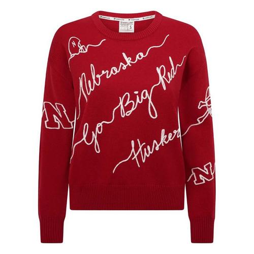 KADYLUXE Women's Nebraska Cornhuskers Love Note Crew - Primary Image
