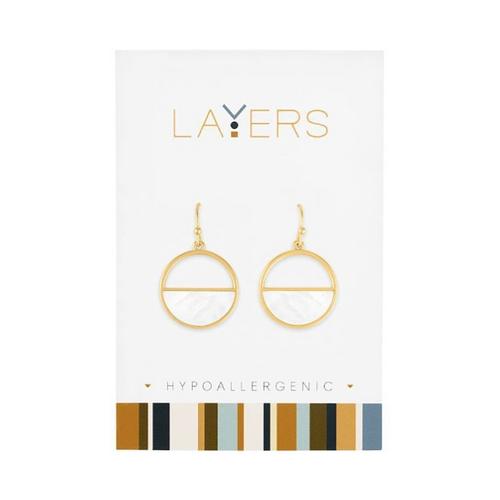 Layers Half Dome Dangle Earrings - Primary Image
