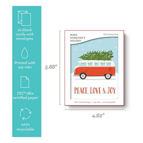 Compendium Festive Tree Transport Peace, Love & Joy Cards - Primary Image