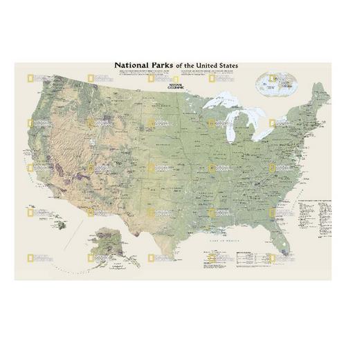 National Geographic Maps National Parks Of The US Map - Primary Image