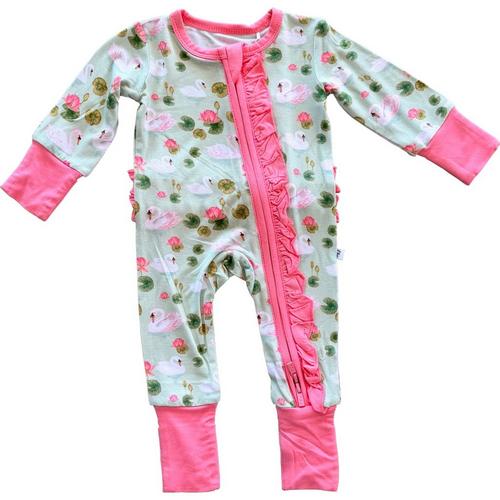Baby Girls' Laree + Co Lillian Ruffle Convertible Footie Pajamas - Primary Image
