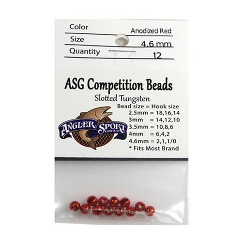 ASG Red Slotted Tungsten Beads 12 pack - Primary Image