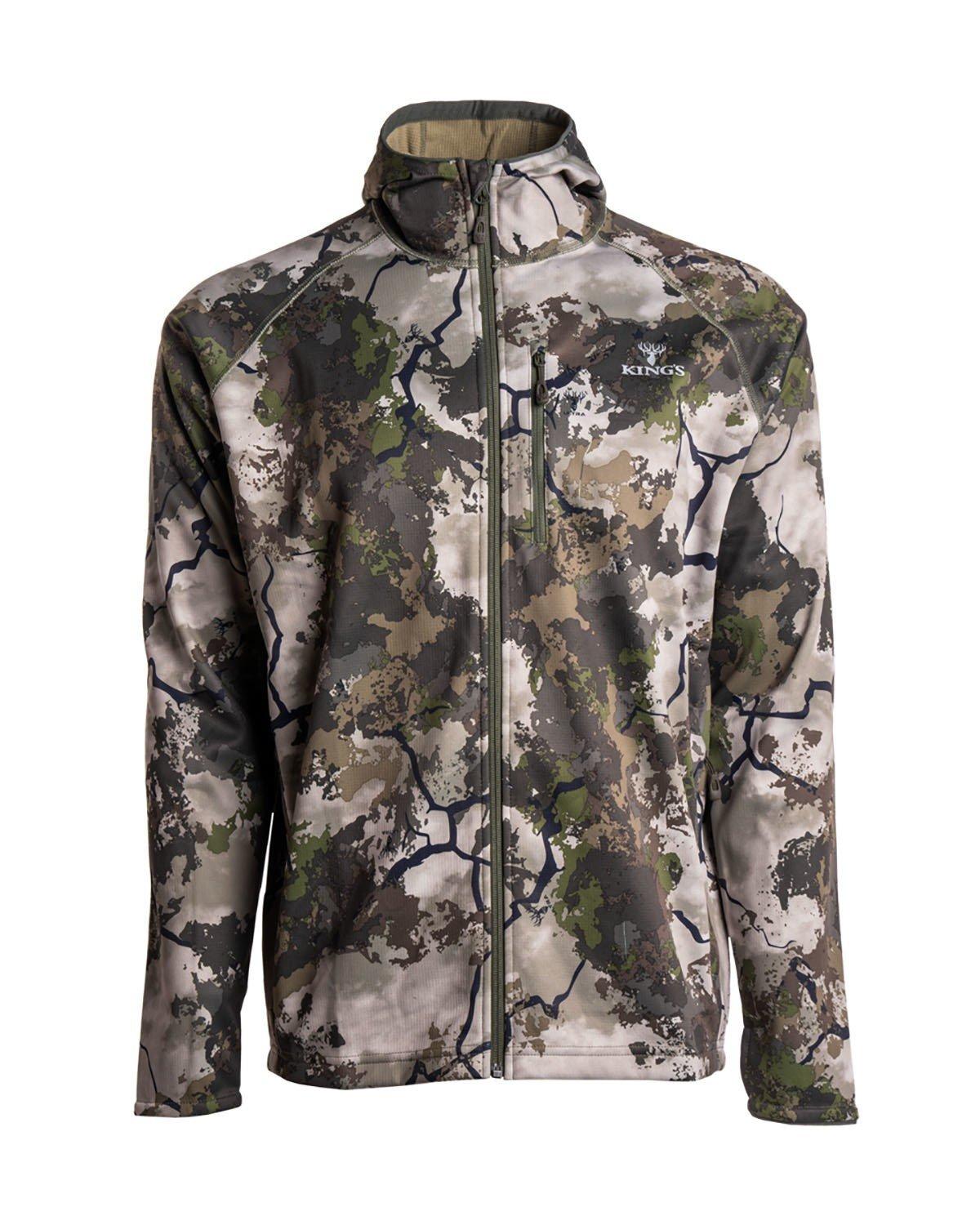 Men's King's Camo Hunter Grid Fleece Full Zip Hoodie