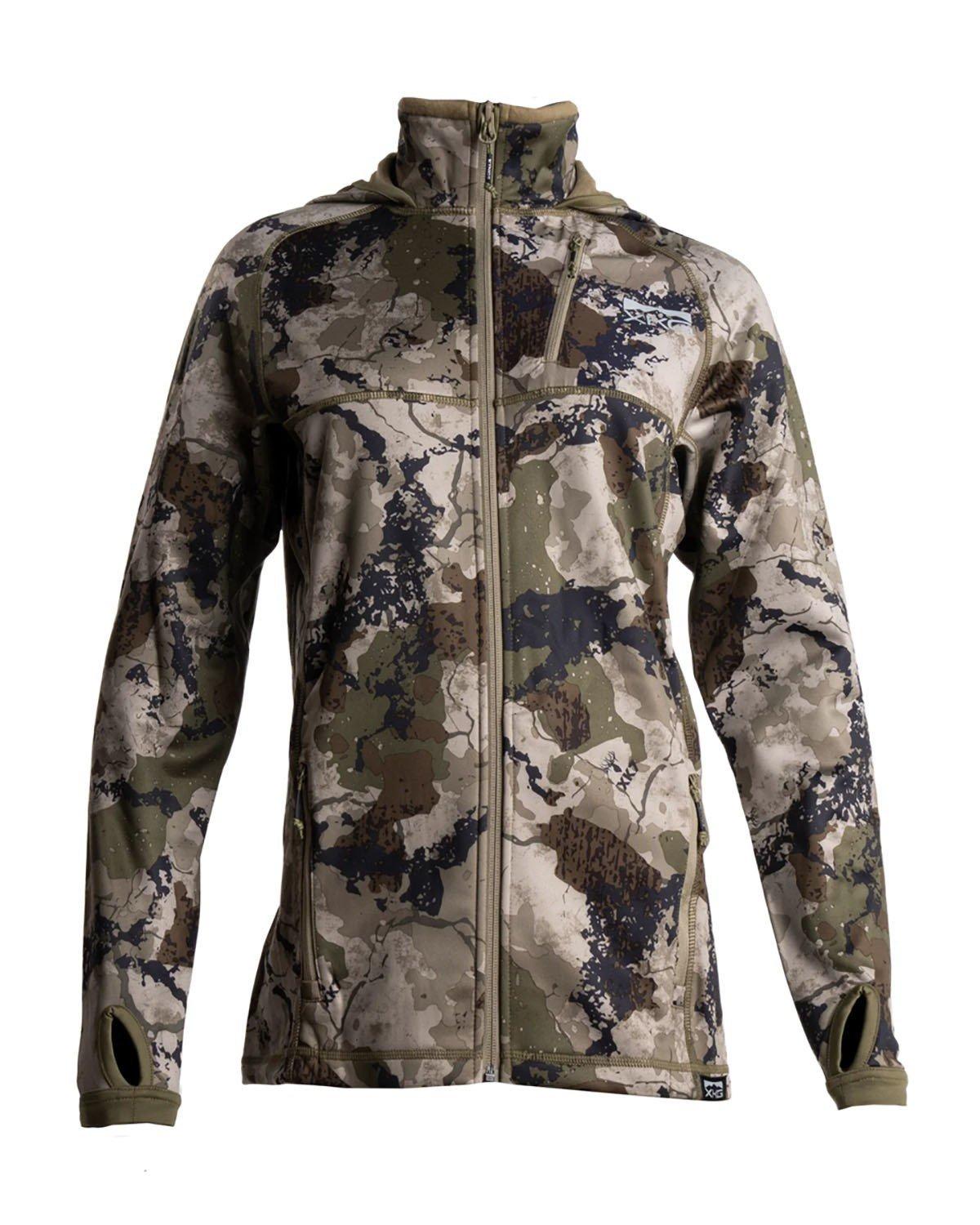 Women's King's Camo Womens XKG Pinnacle Full Zip Hooded Softshell Jacket - King's Camo