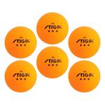STIGA 3-Star 6-Pack Orange Ping Pong Balls - Thumbnail 1 of 7