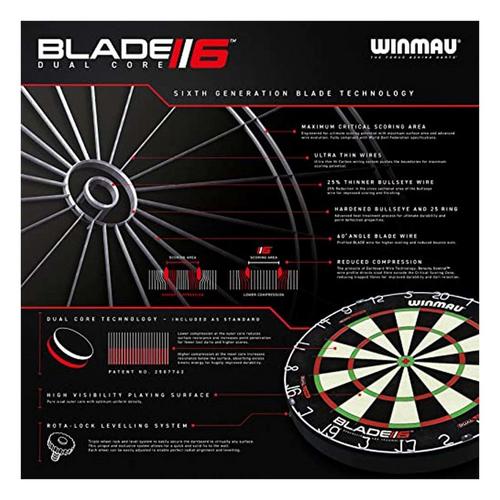 Winmau Blade 6 Dual Core Bristle Dartboard - Primary Image