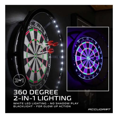 Accudart Nighthawk 2in1 LED/Blacklight Bristle Dartboard - Primary Image