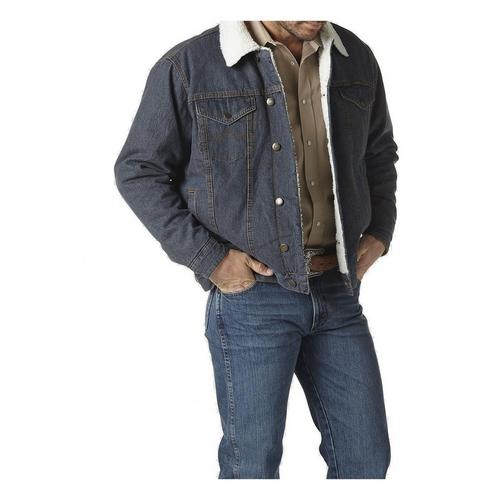 Men's Wrangler Western Style Sherpa Lined Denim Jacket - Primary Image