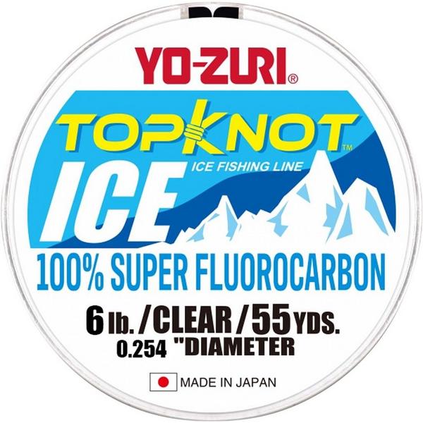 YO-ZURI Topknot 100% Super 6lb Ice Fishing Line Fluorocarbon Clear
