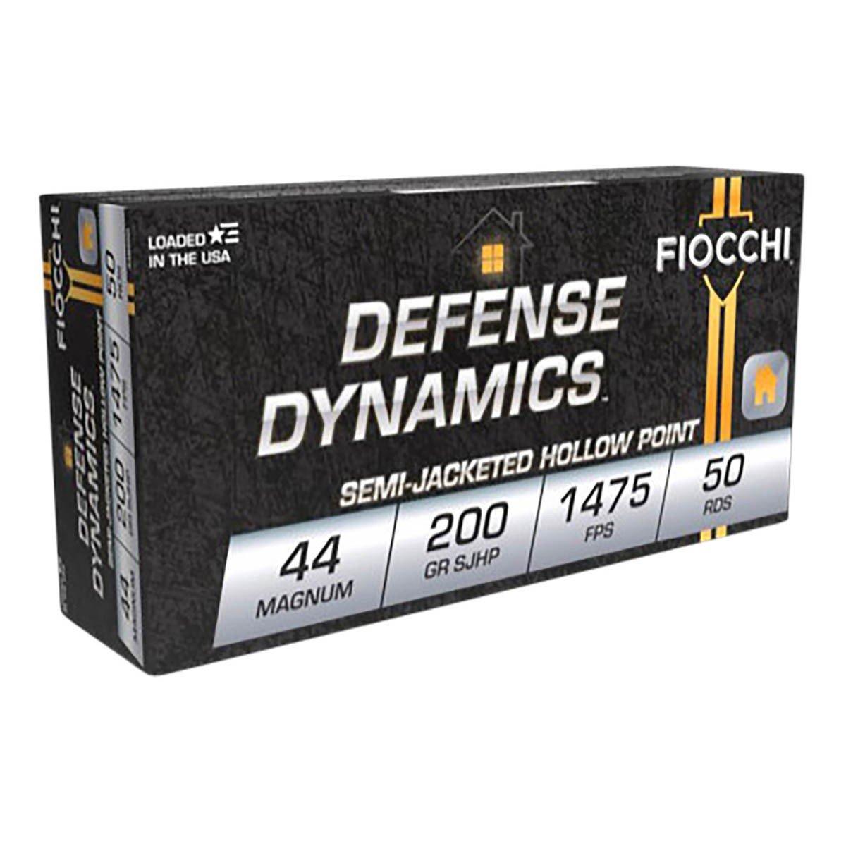 Fiocchi Defense Dynamics JHP 44 Remington Magnum Handgun Ammunition 50 Round Box