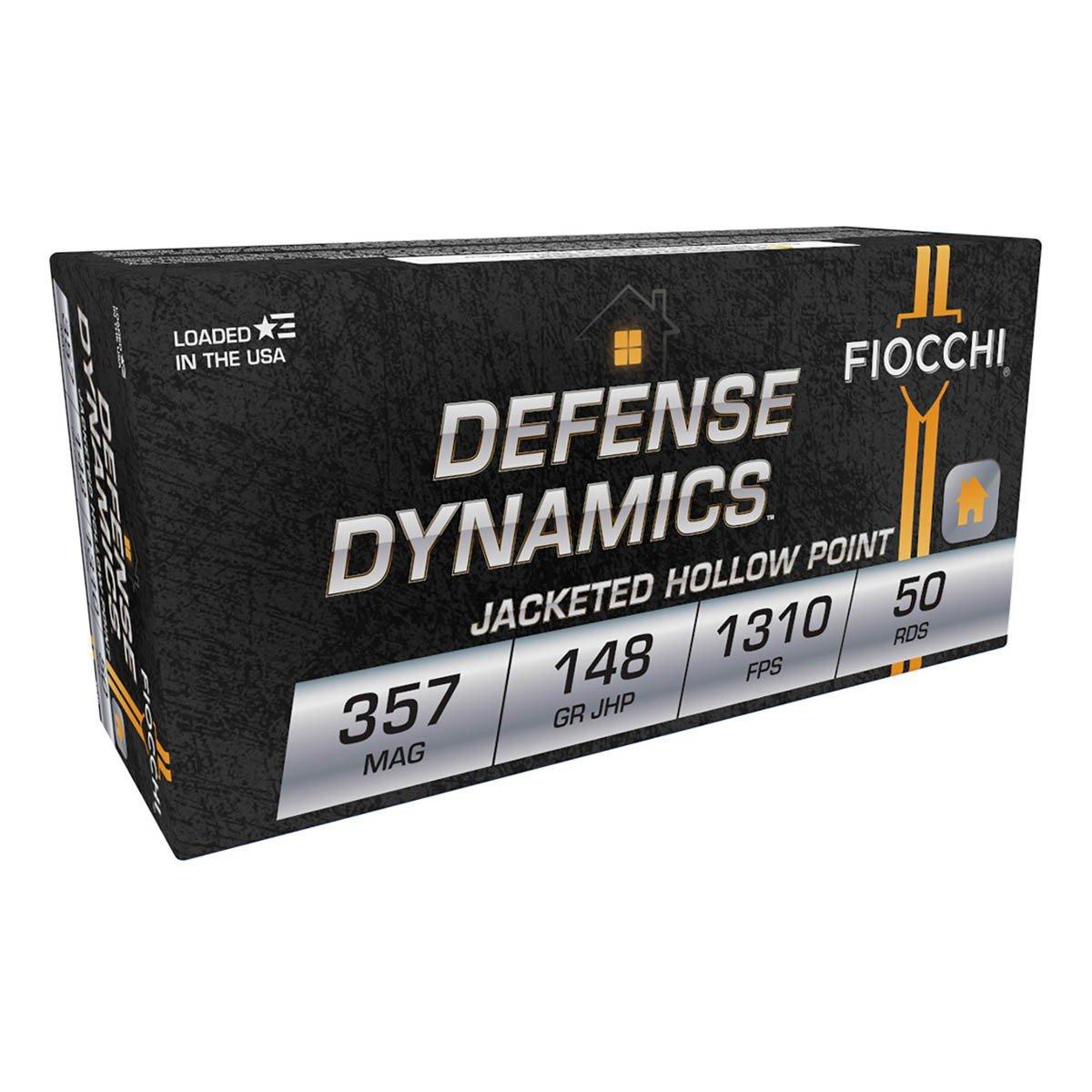 Fiocchi Defense Dynamics JHP 357 Magnum Handgun Ammunition 50 Round Box
