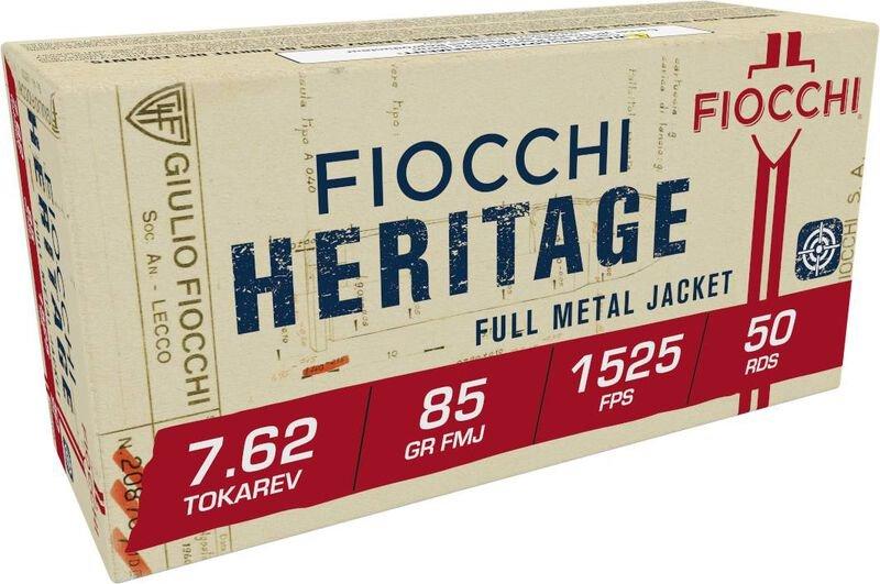 Fiocchi Heritage 7.62x25 Tokarev Handgun Ammunition 50 Round Box