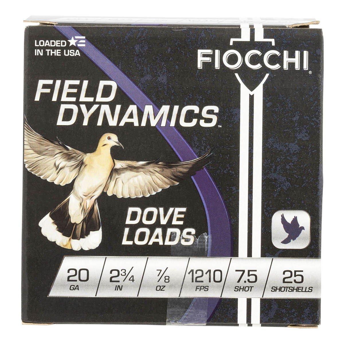 Fiocchi Field Dynamics Dove Load 20 Gauge Shotshells 25 Round Box