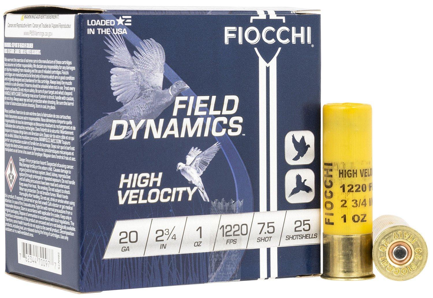 Fiocchi Field Dynamics High Velocity 20 Gauge Shotshells 25 Round Box
