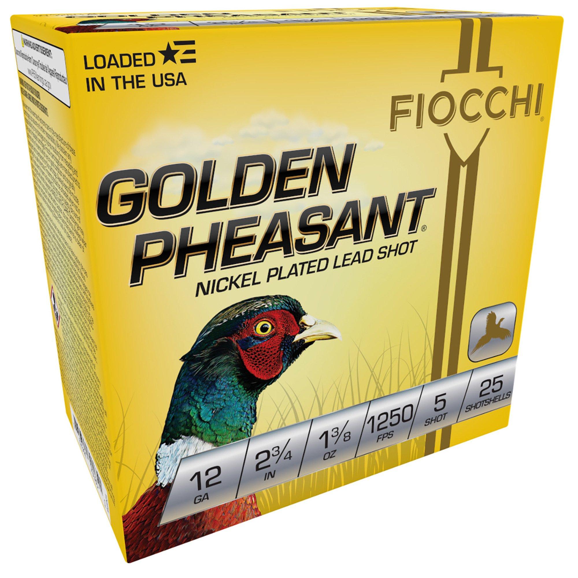 Fiocchi Golden Pheasant 12 Gauge Shotshells 25 Round Box