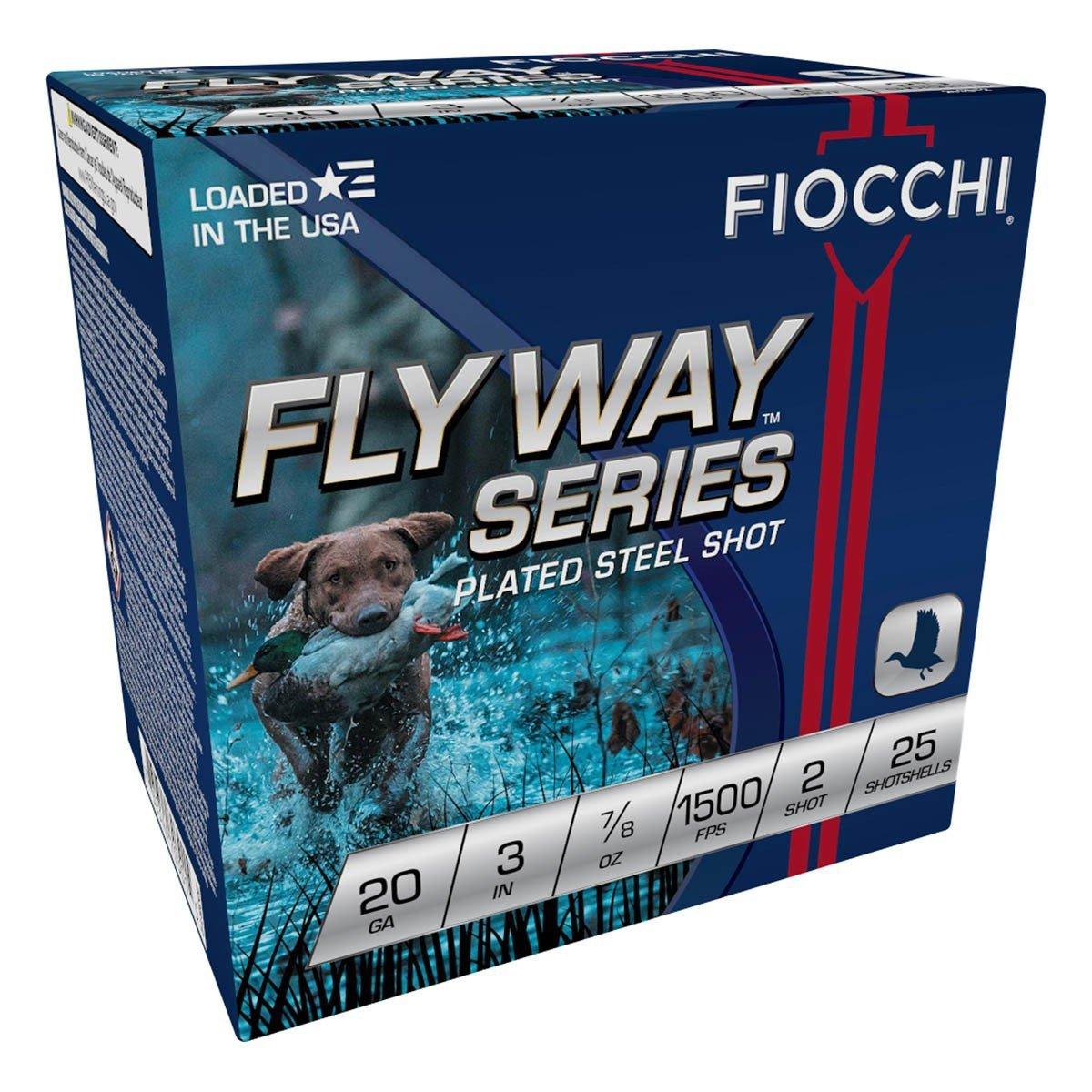 Fiocchi Flyway Series Plated Steel Shot 20 Gauge Shotshells 25 Round Box
