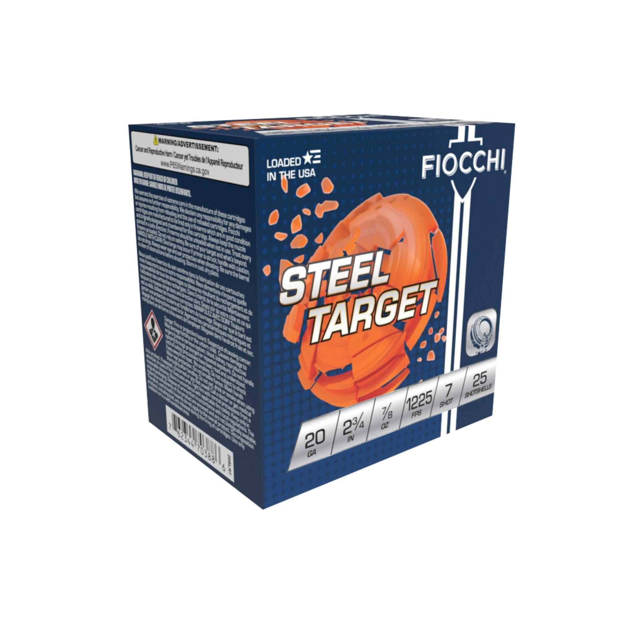Fiocchi Steel Target Low Recoil 20 Gauge Shotshells 25 Round Box