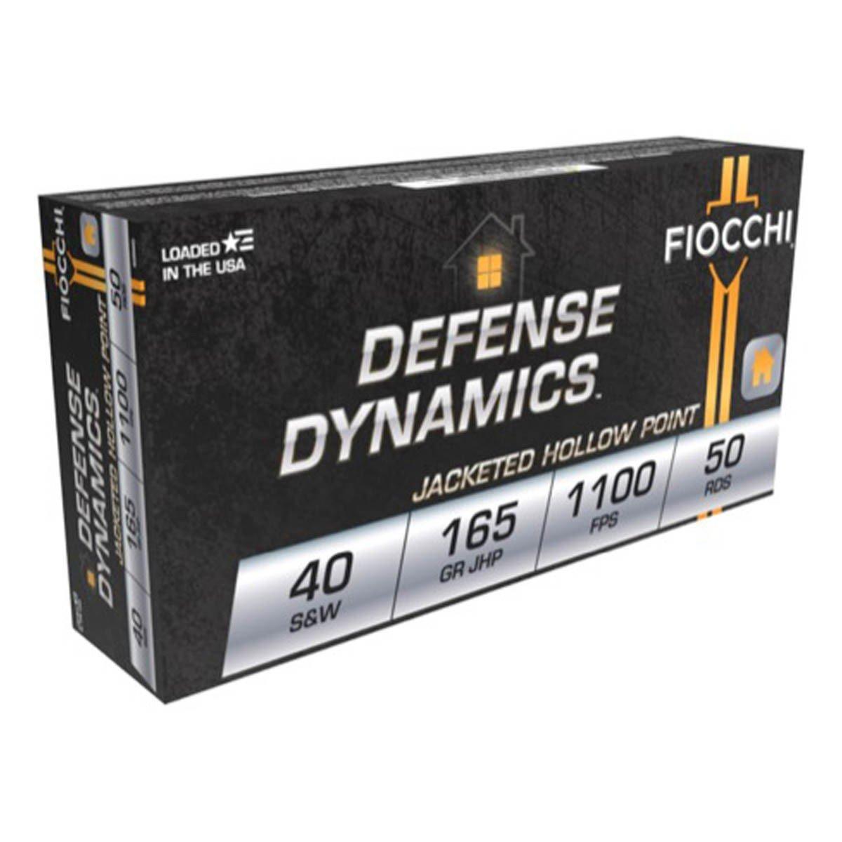 Fiocchi Defense Dynamics JHP 40 S&W Handgun Ammunition 50 Round Box
