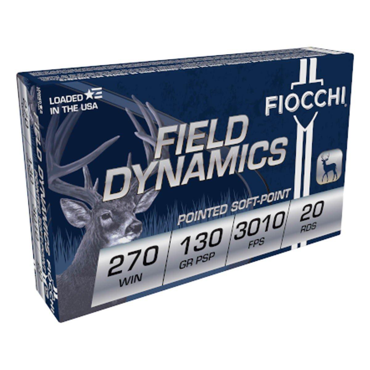 Fiocchi Field Dynamics 270 Winchester Rifle Ammunition 20 Round Box