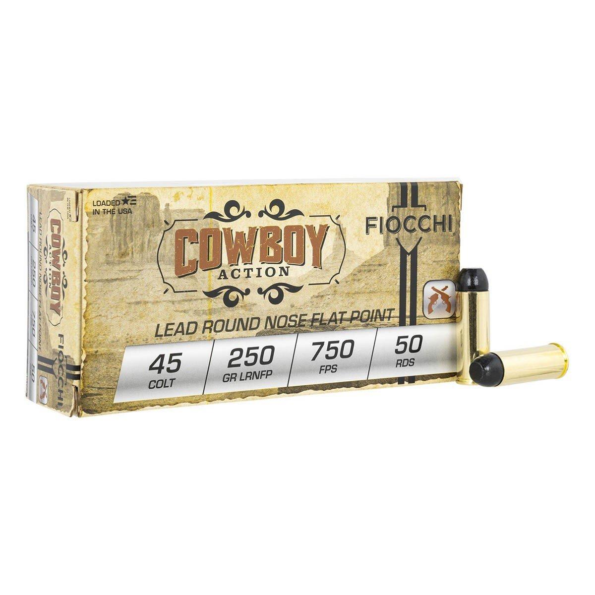 Fiocchi Cowboy Action 45 Long Colt Handgun Ammunition 50 Round Box