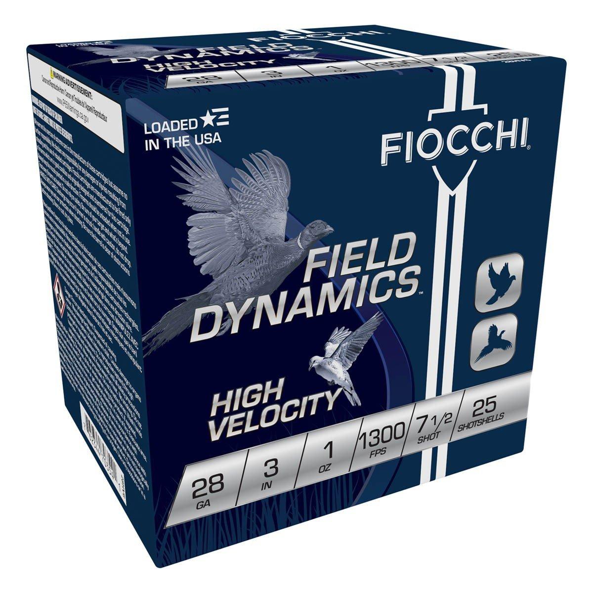 Fiocchi Field Dynamics High Velocity Upland Game 28 Gauge Shotshells 25 Round Box