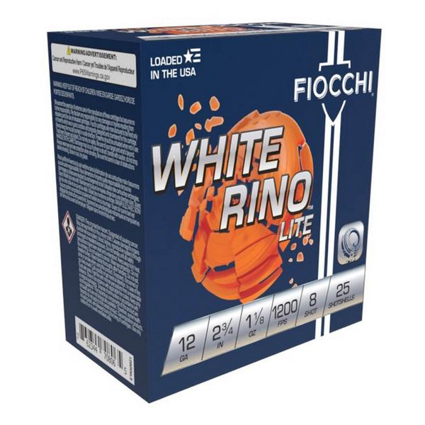 FIOCCHI White Rhino Lite Target Loads 12 Gauge Shotshells