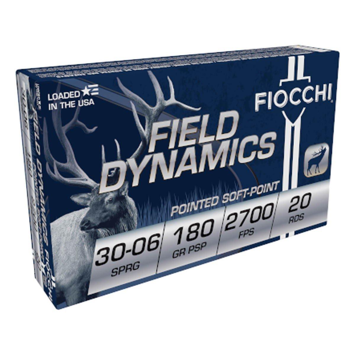 Fiocchi Field Dynamics 30-06 Springfield Rifle Ammunition 20 Round Box
