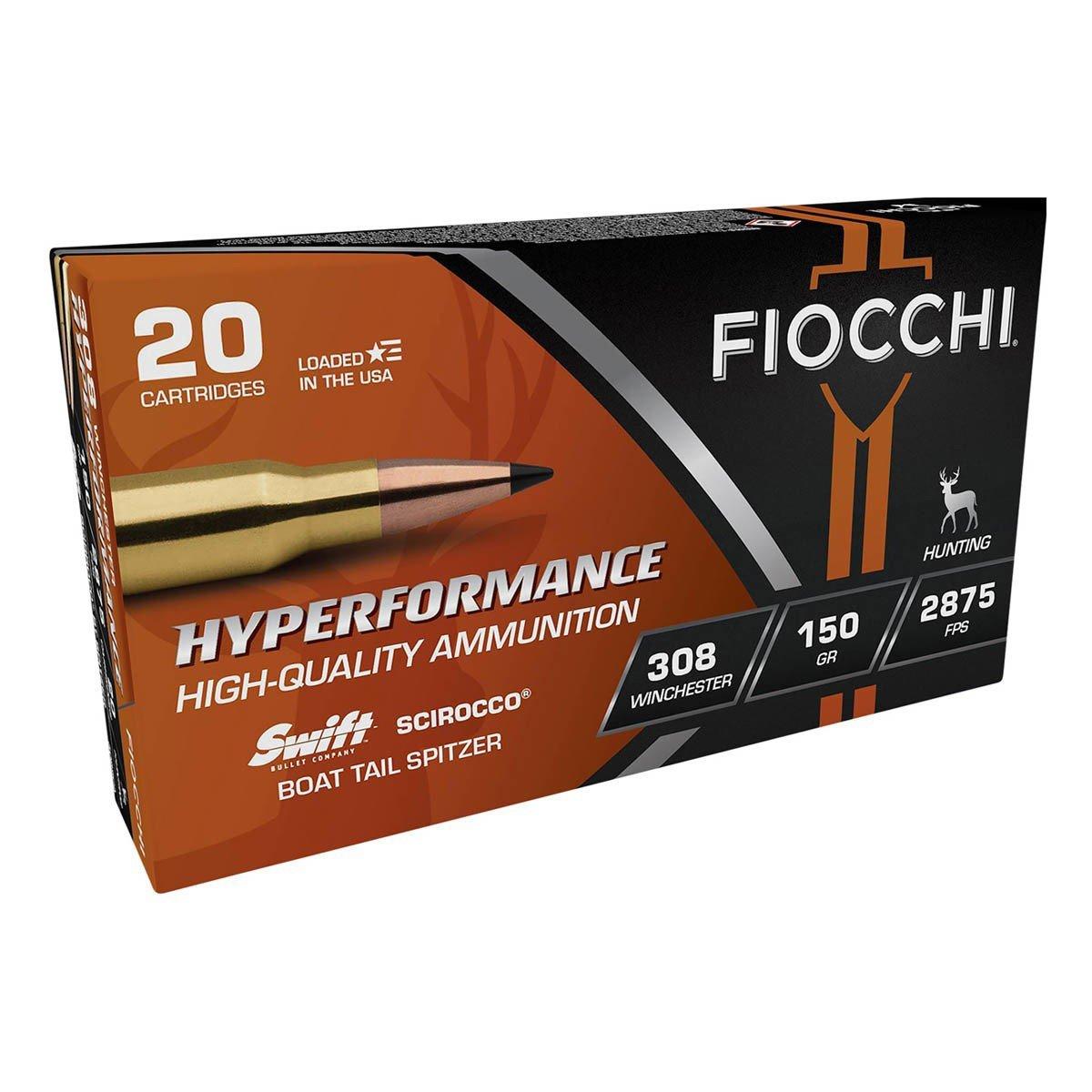 Fiocchi Hyperformance Swift Scirocco 308 Winchester Rifle Ammunition 20 ...