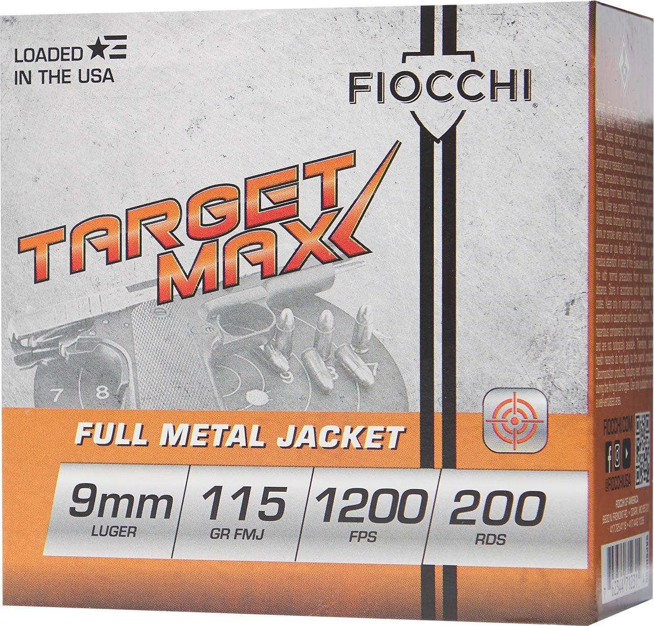 Fiocchi Target Max SCHEELS Exclusive 9mm Handgun Ammunition 200 Round Box - Fiocchi