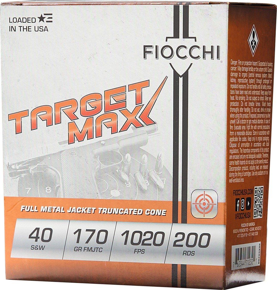 Fiocchi Target Max SCHEELS Exclusive 40 S&W Handgun Ammunition 200 Round Box - Fiocchi
