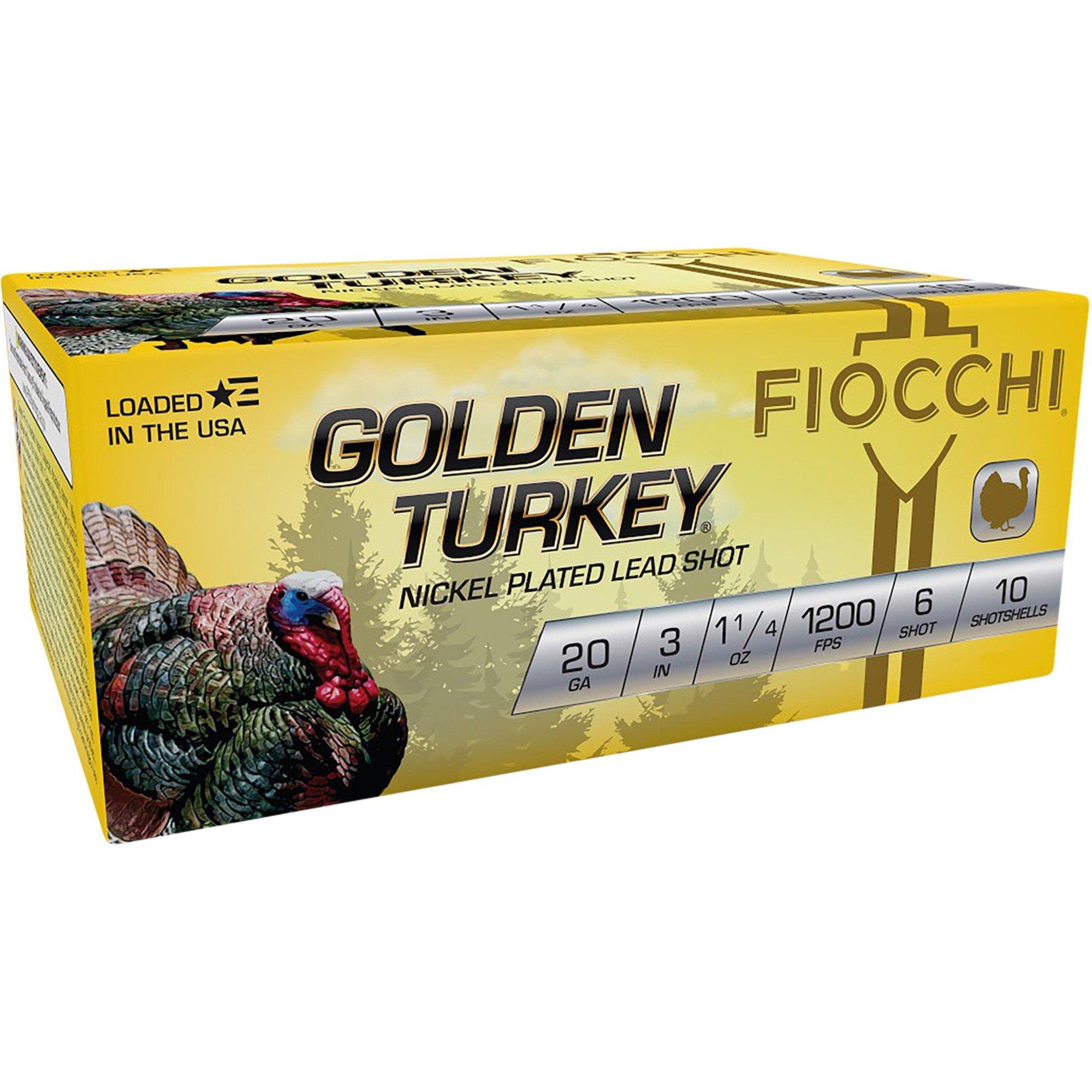Fiocchi Golden Turkey 20 Gauge Shotshells 10 Round Box